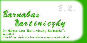 barnabas martiniczky business card